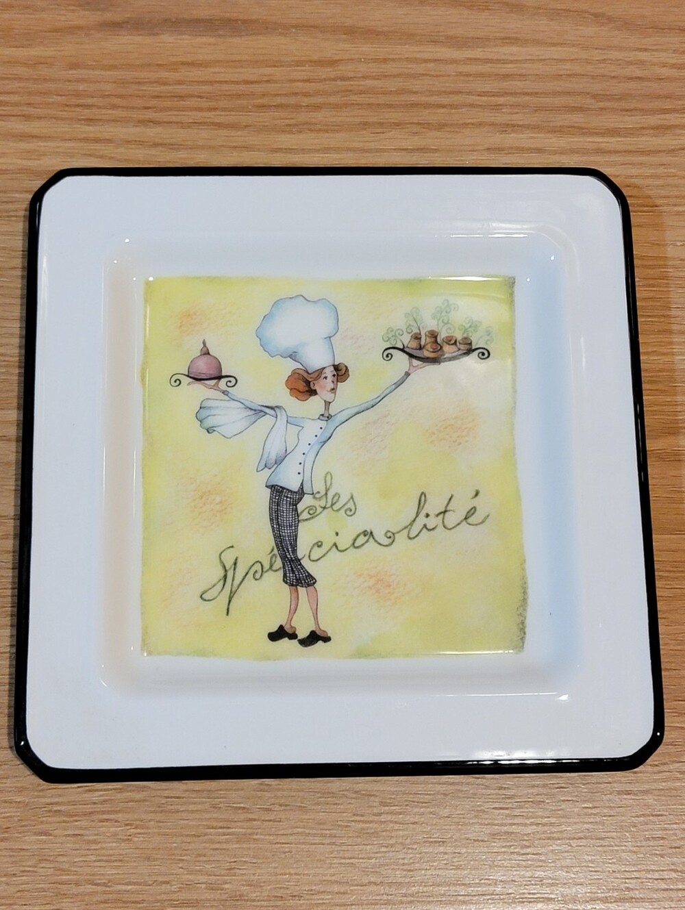 BRUNELLI Le Specialite Chef Woman Salad/Dessert Plate 7.75” Square Made in Italy